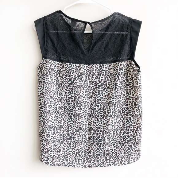 Scotch & Soda Maison Scotch Leopard and Lace Top - Picture 2 of 5